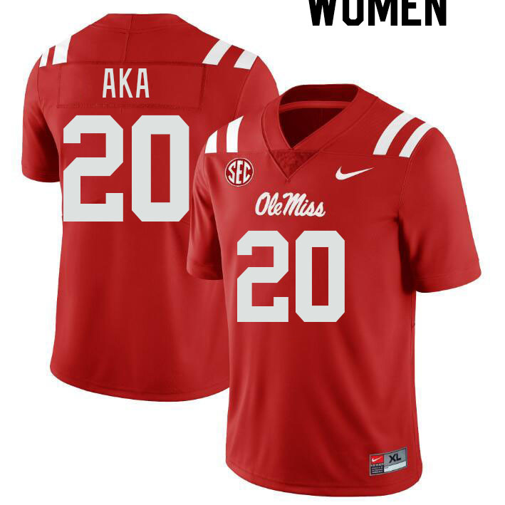 Women #20 Joshua Aka Ole Miss Rebels College Football Jerseyes Stitched Sale-Red